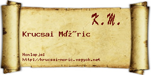Krucsai Móric névjegykártya